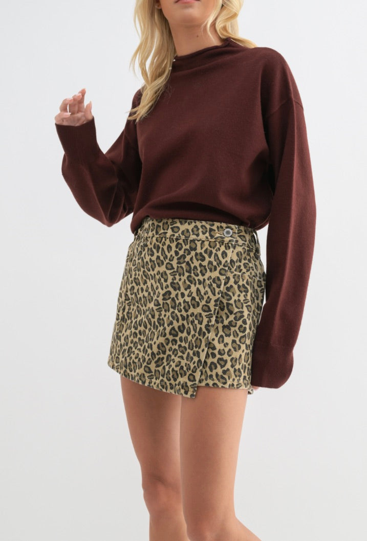 Sasha Leopard Mini Skort