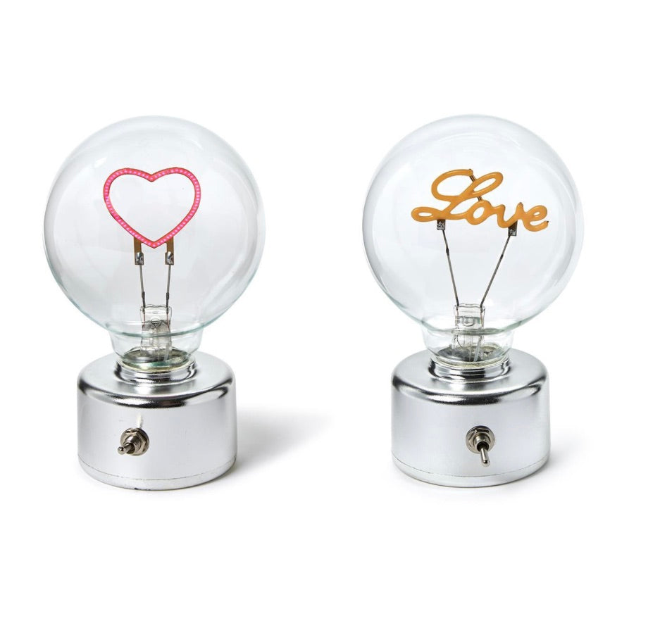 Message in a Bulb LED Decor in Gift Box Assorted 2 Designs: Love and Heart