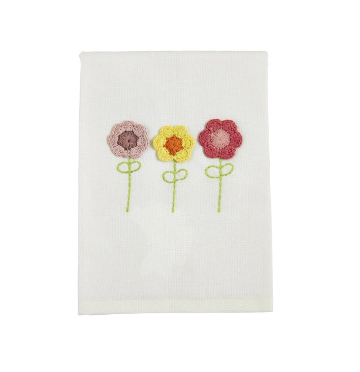 Easter Flower Crochet Towel