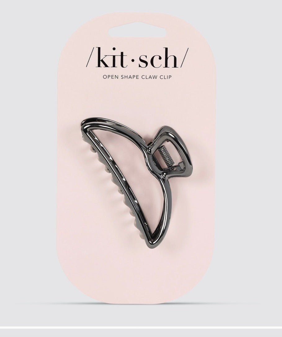 Open Shape Claw Clip - Hematite