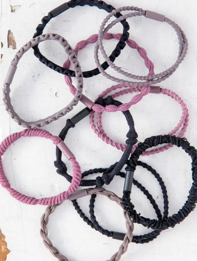Textured Hair Ties, Set of 10 - Neutral