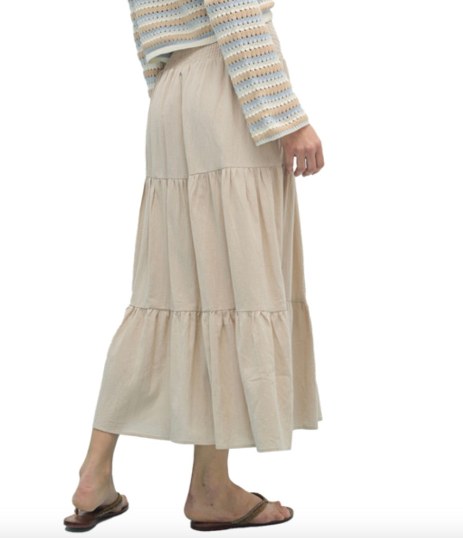 Della Tiered Midi Skirt