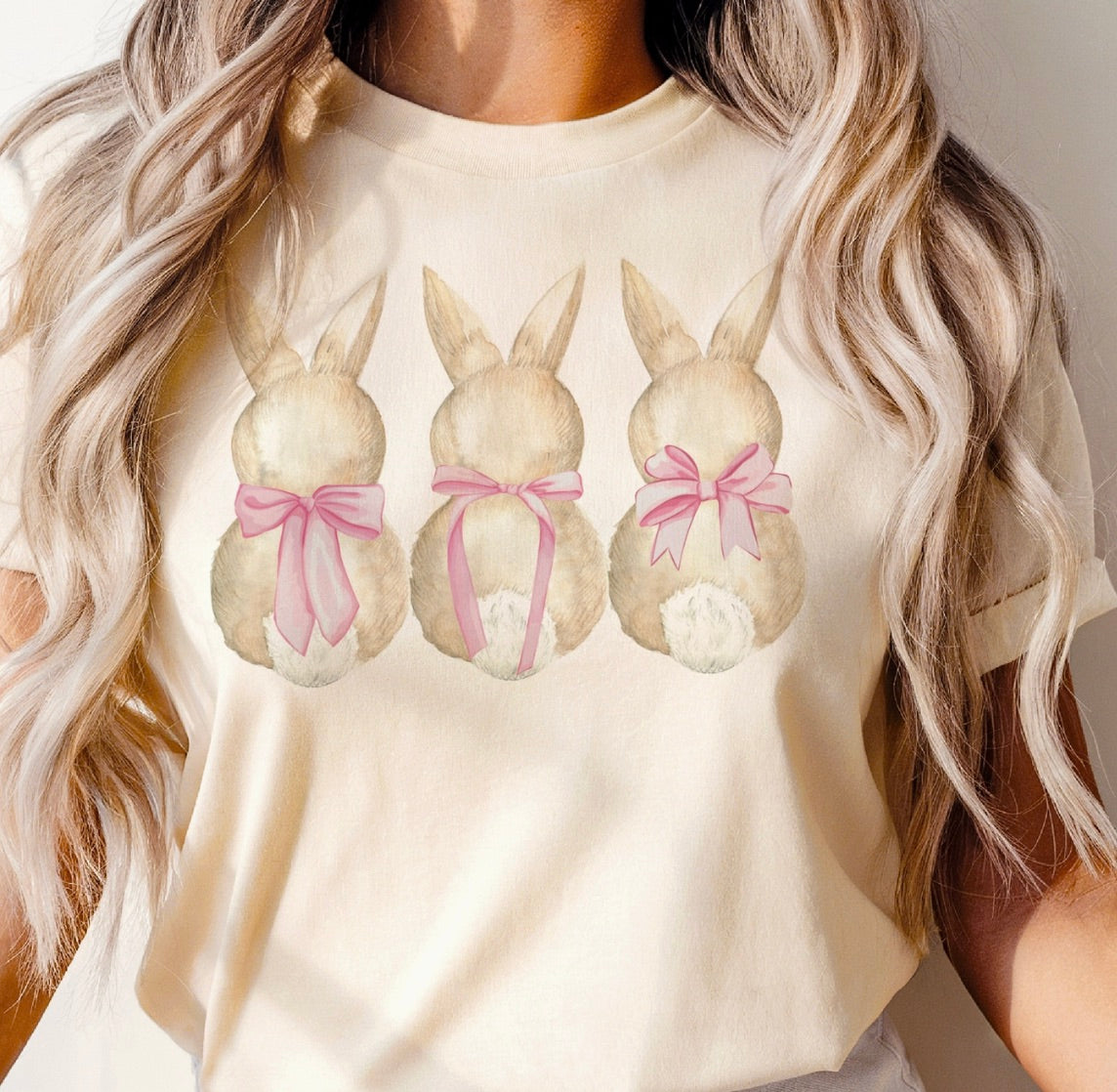 Vintage Easter Bunny Graphic Tee Easter Graphic Tee-Cream