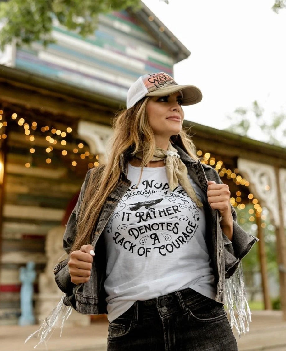 White Being Normal Unisex Tee