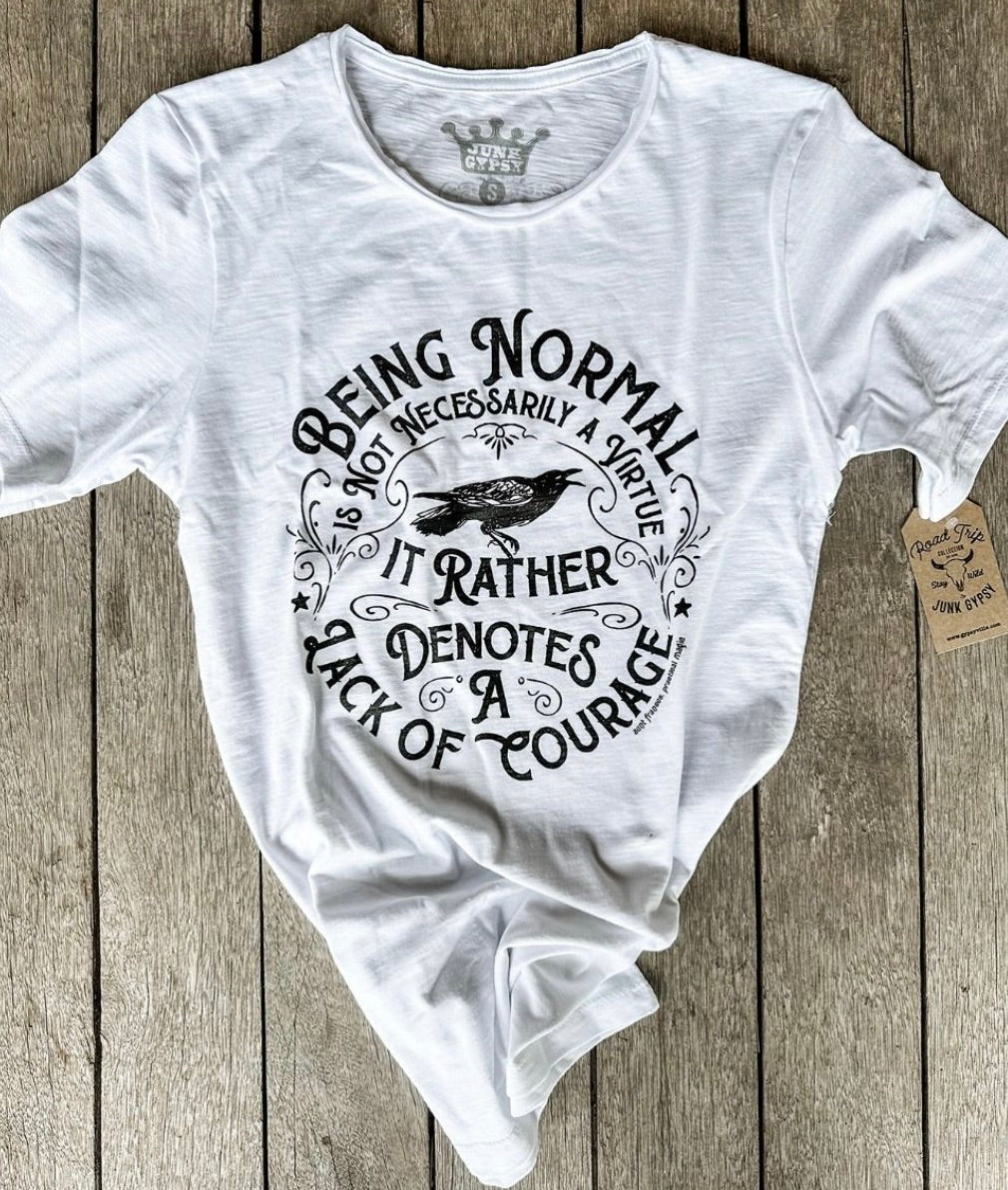 White Being Normal Unisex Tee