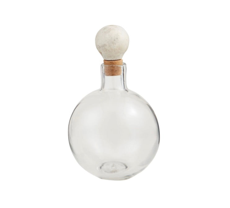 SHORT MARBLE GLASS DECANTER