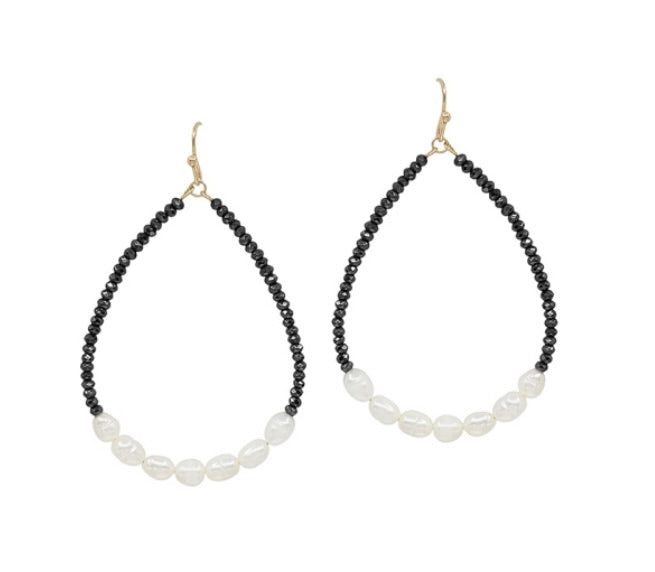 Una Jet Pearl Earrings