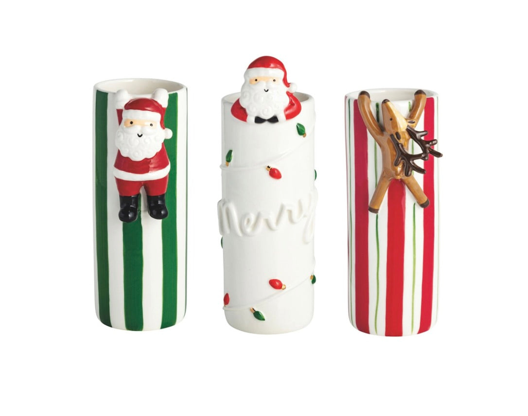 REINDEER HANGING SANTA STEM VASE