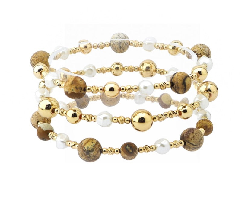 Goodie Jasper Pearl Bracelets