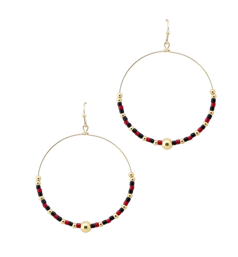 Veda Red Black Earrings