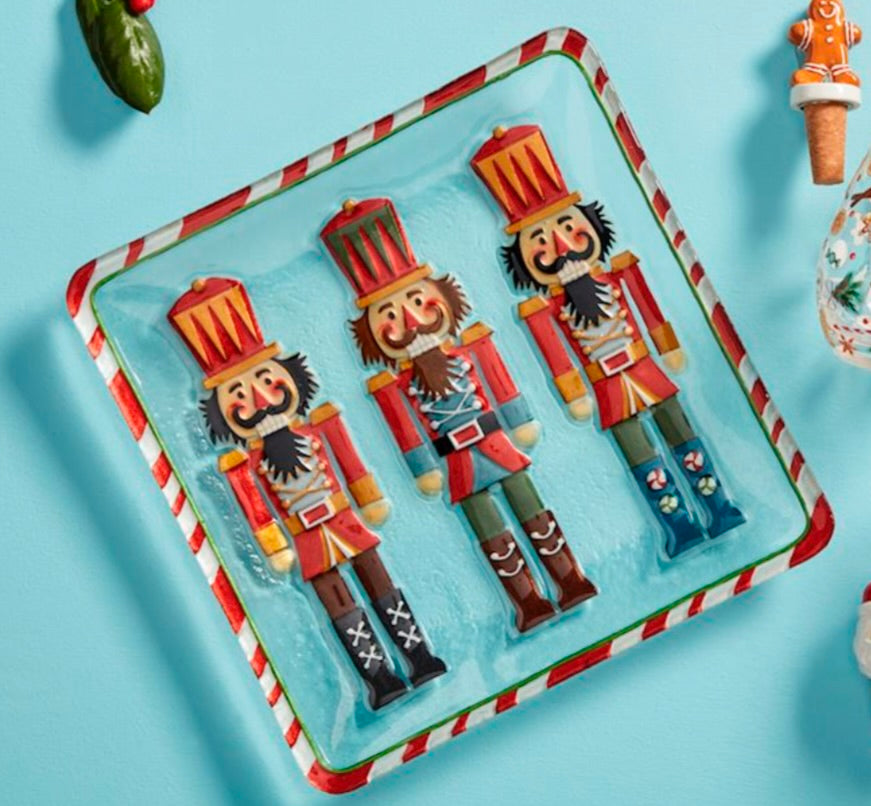 NUTCRACKER GLASS PLATTER