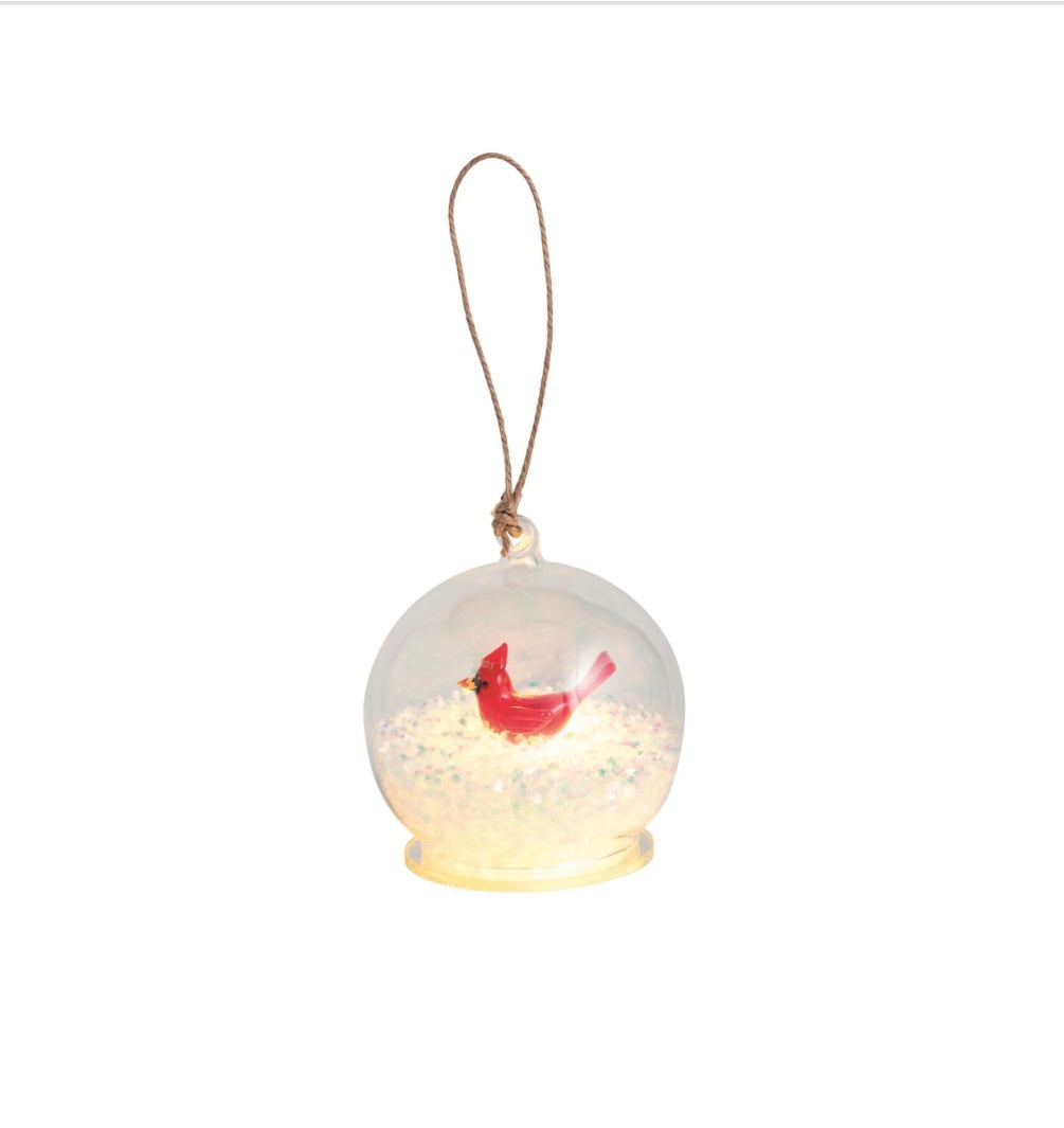 CARDINAL LIGHT-UP BALL ORNAMENT