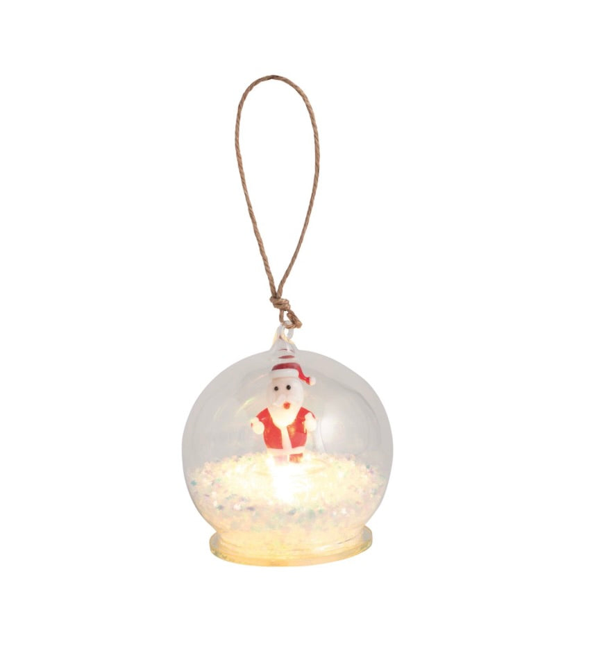 SANTA LIGHT-UP BALL ORNAMENT