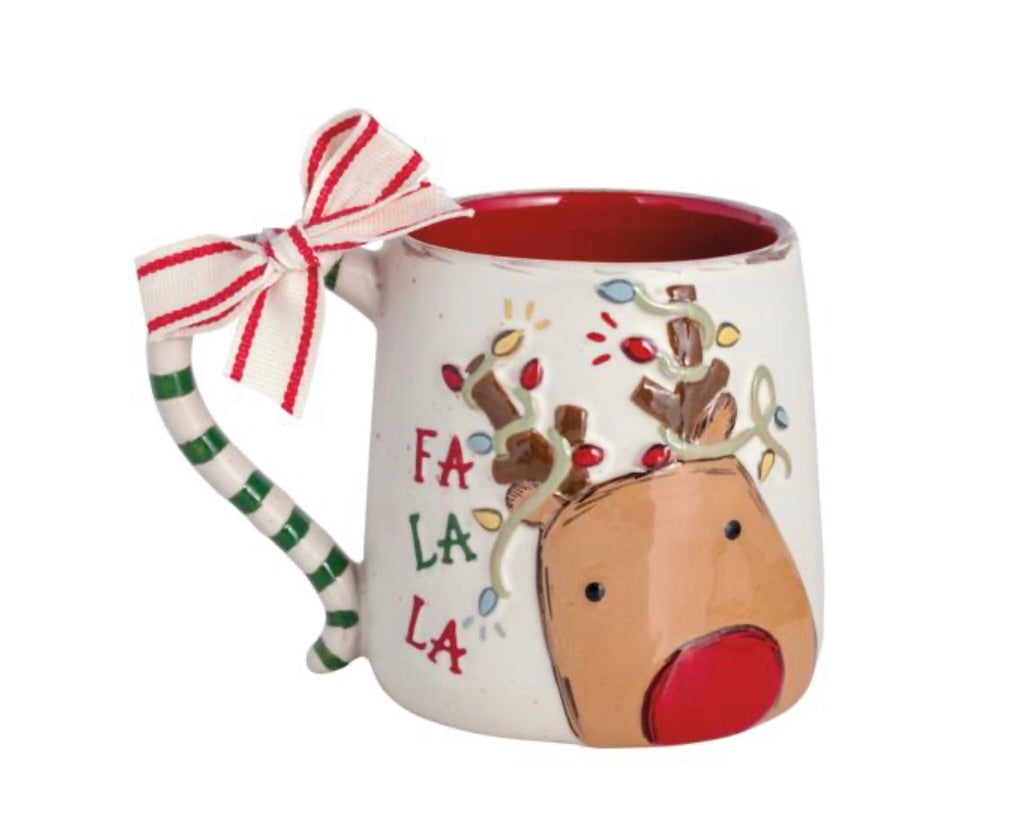 CHRISTMAS REINDEER BOW MUG