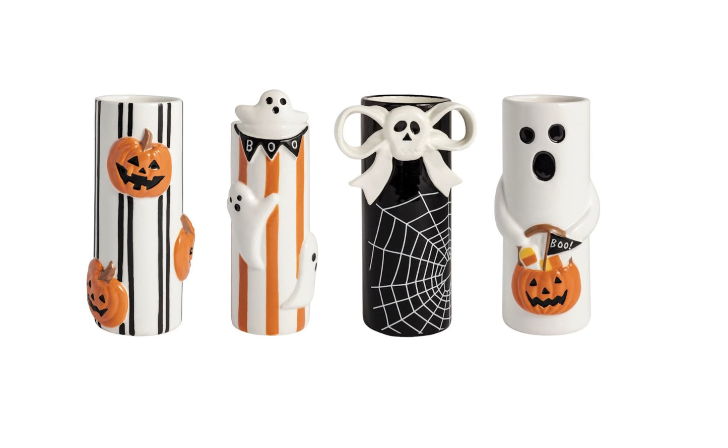 GHOST ORANGE STRIPE STEM VASE