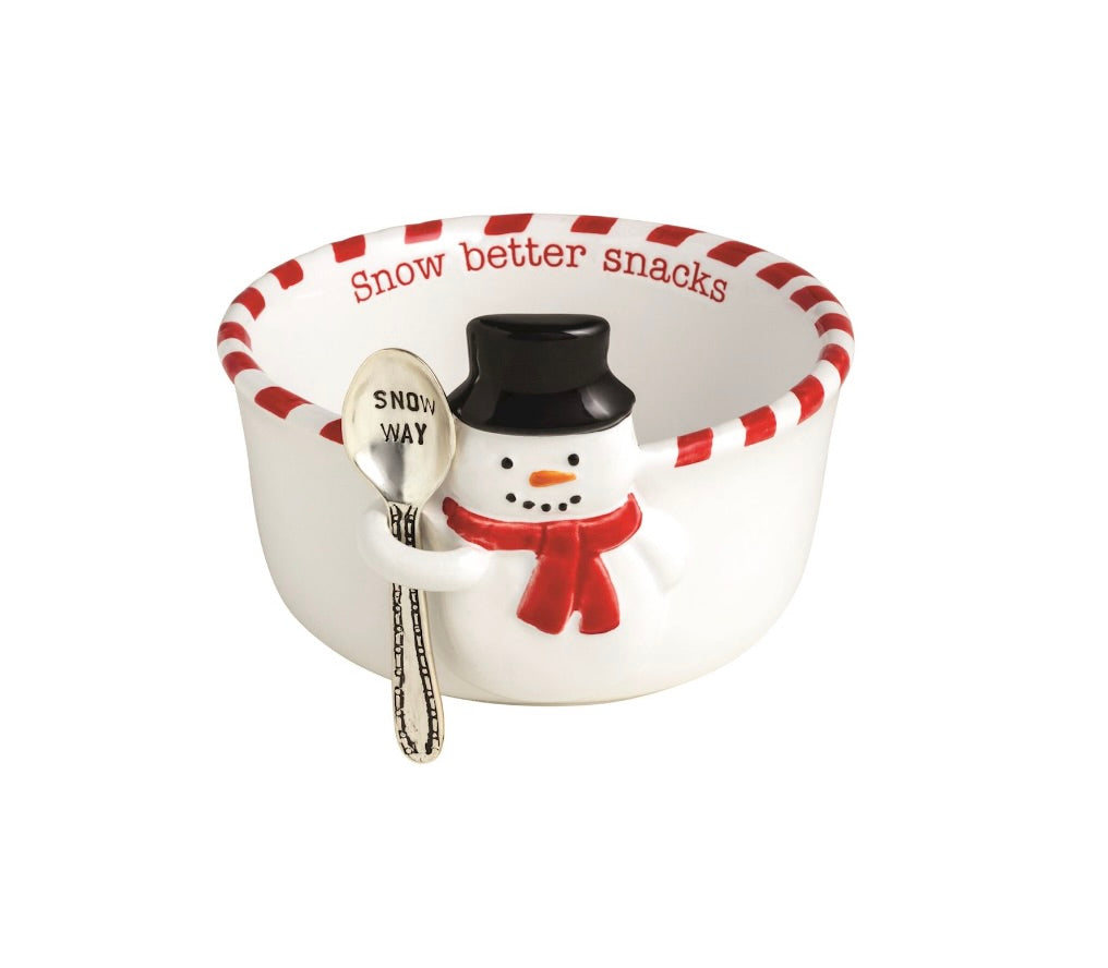SNOWMAN TIDBIT & SPOON SET