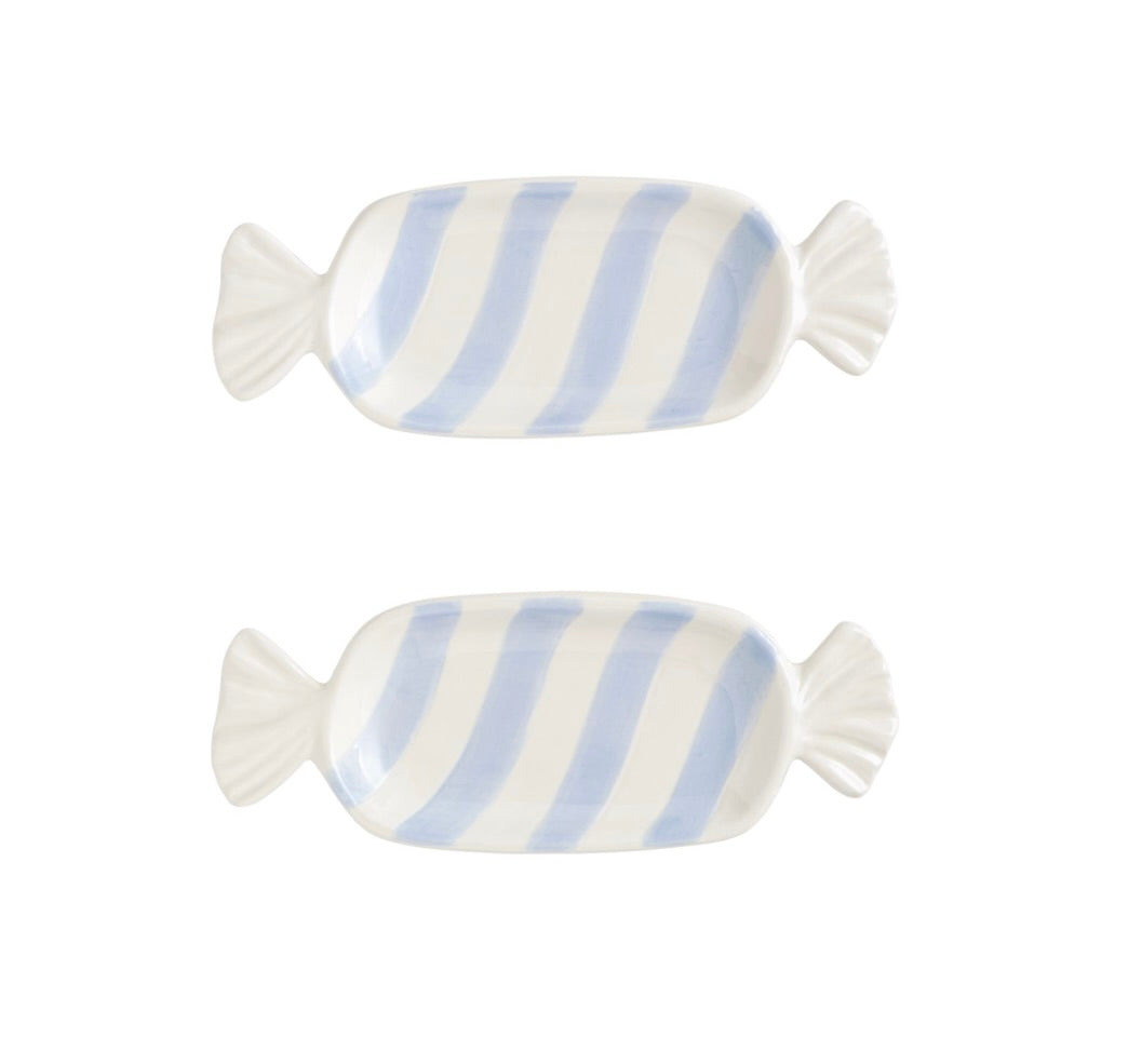 BLUE CANDY TIDBIT PLATE SET