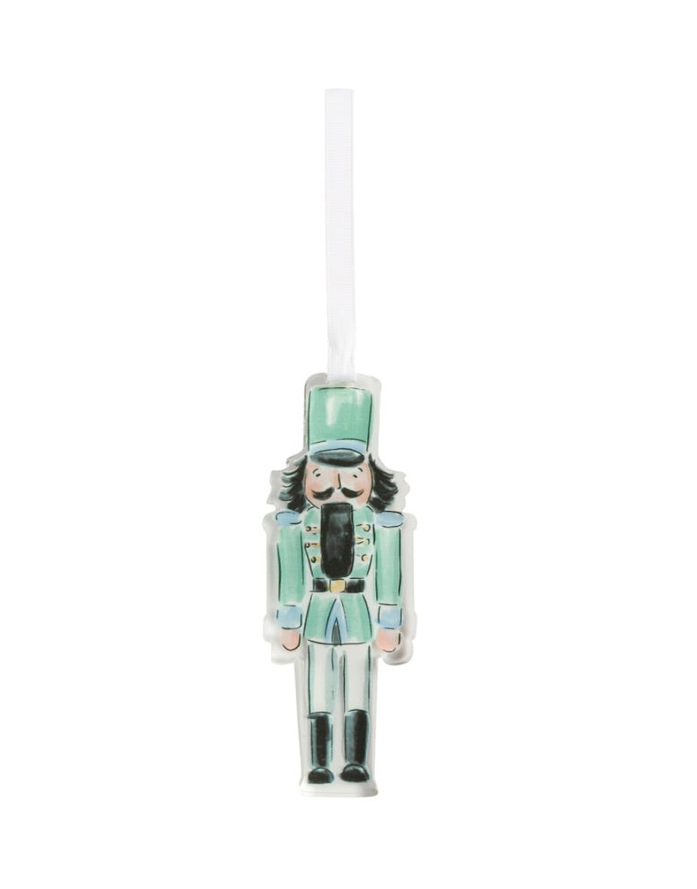 GREEN ACRYLIC NUTCRACKER ORNAMENT