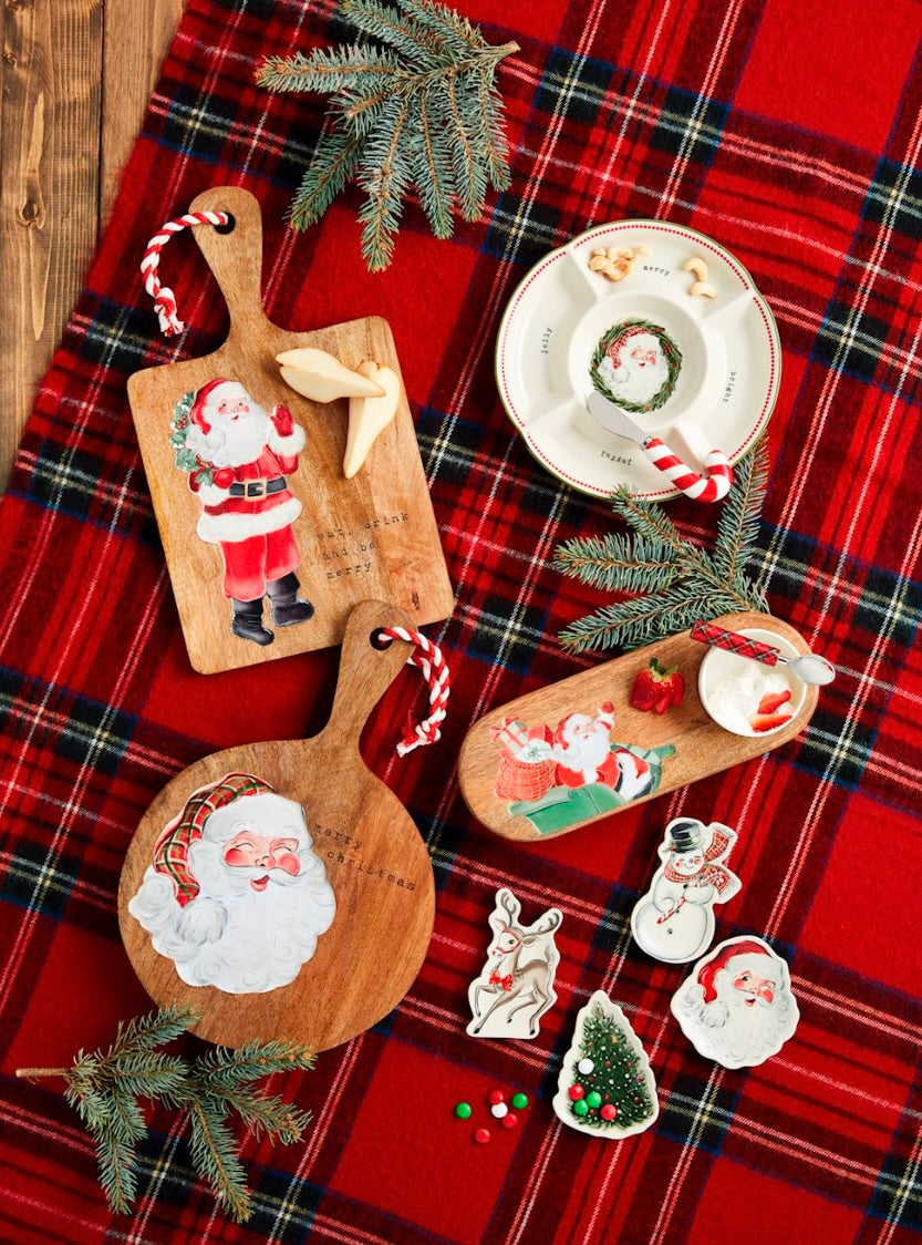 ROUND SANTA WOOD ENAMEL BOARD