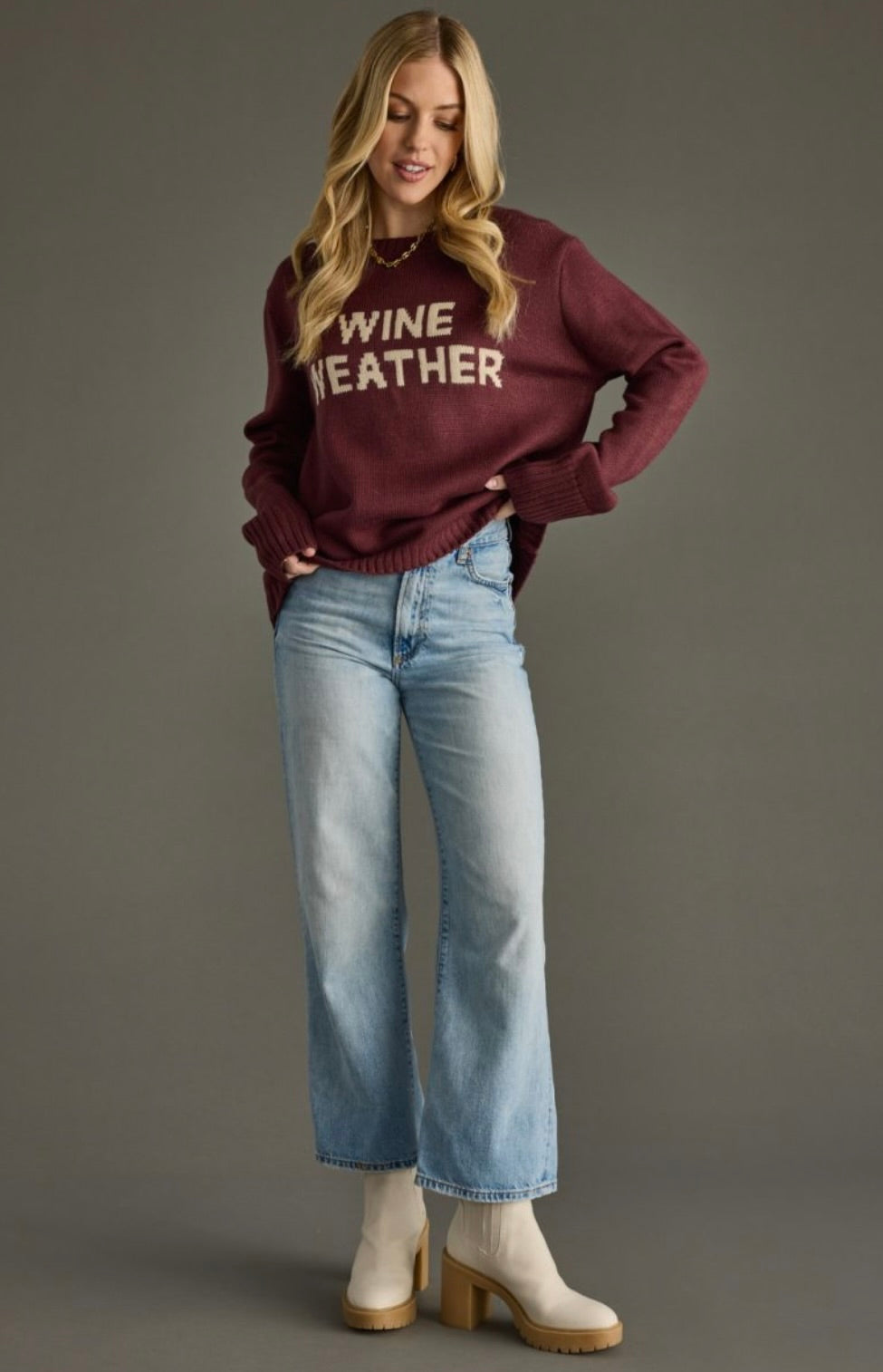 Wine Weather Sweater-Purple