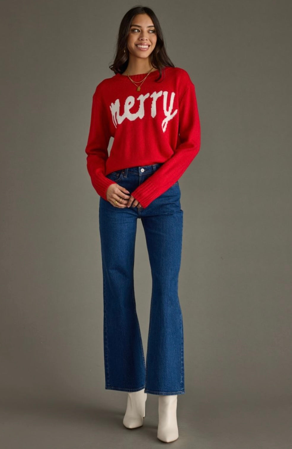 Red "Merry" Sweater