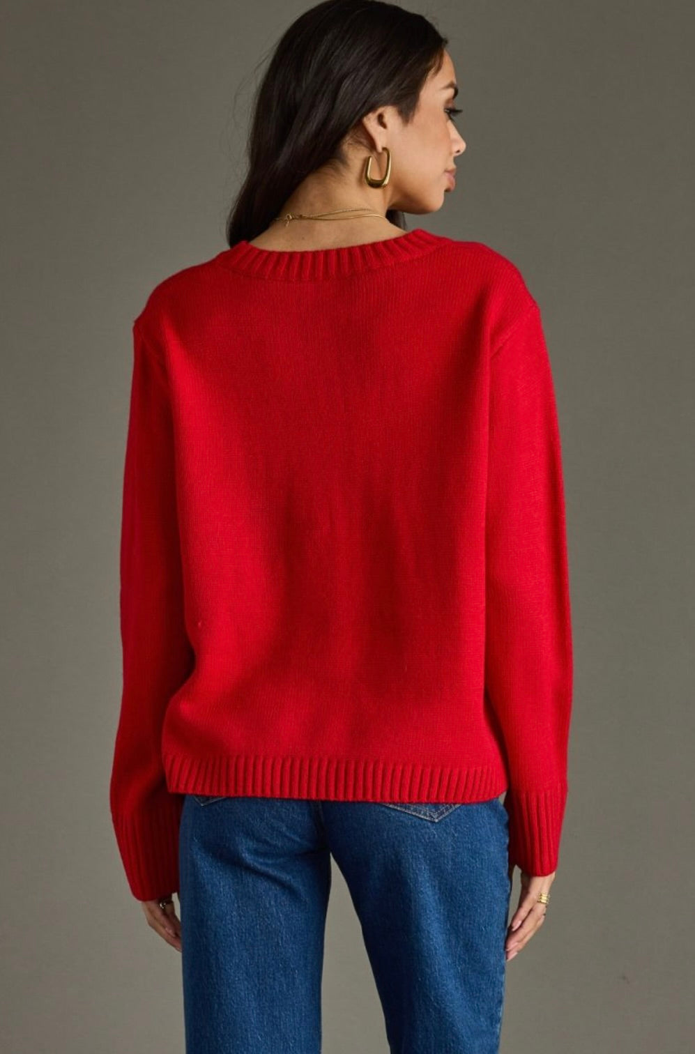 Red "Merry" Sweater