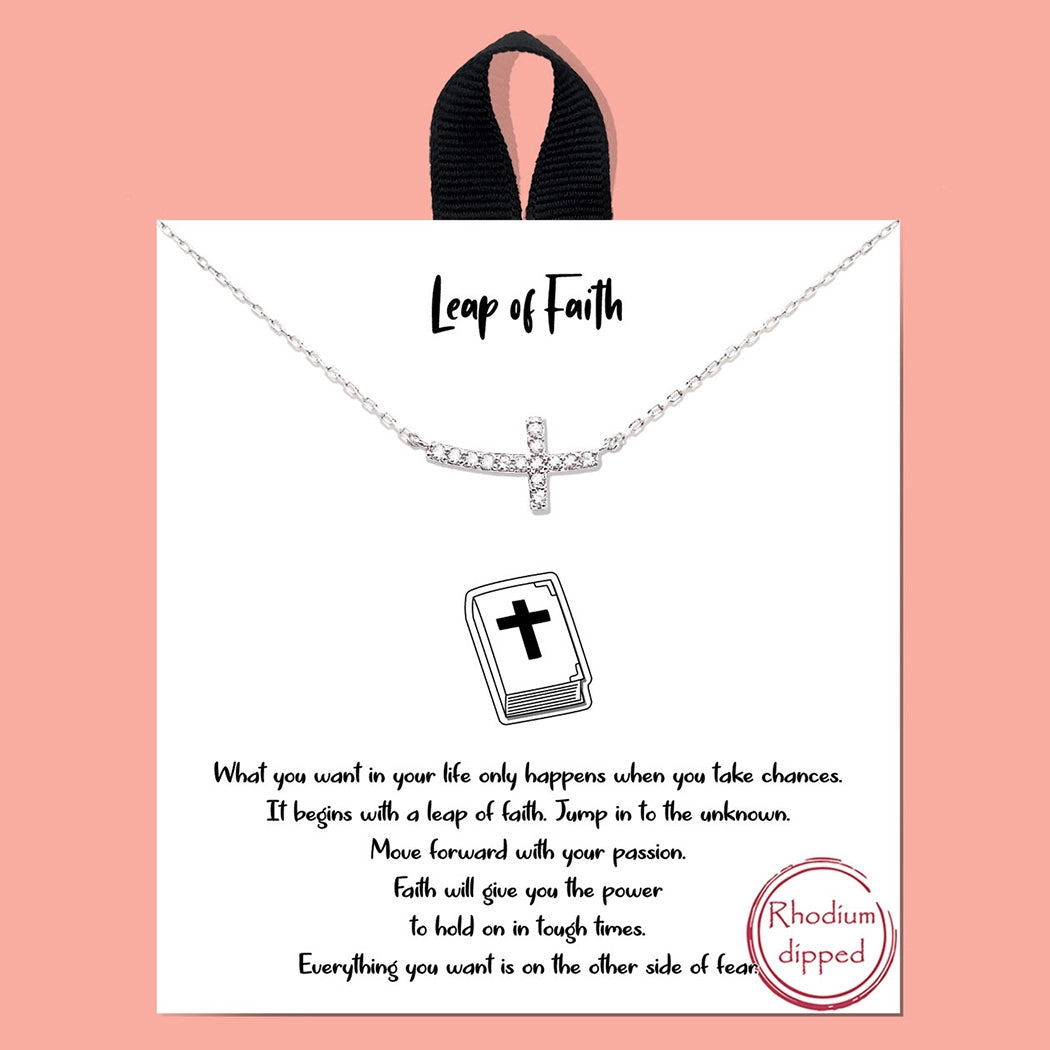 Cz Gold-Dipped Cross Necklace-RH
