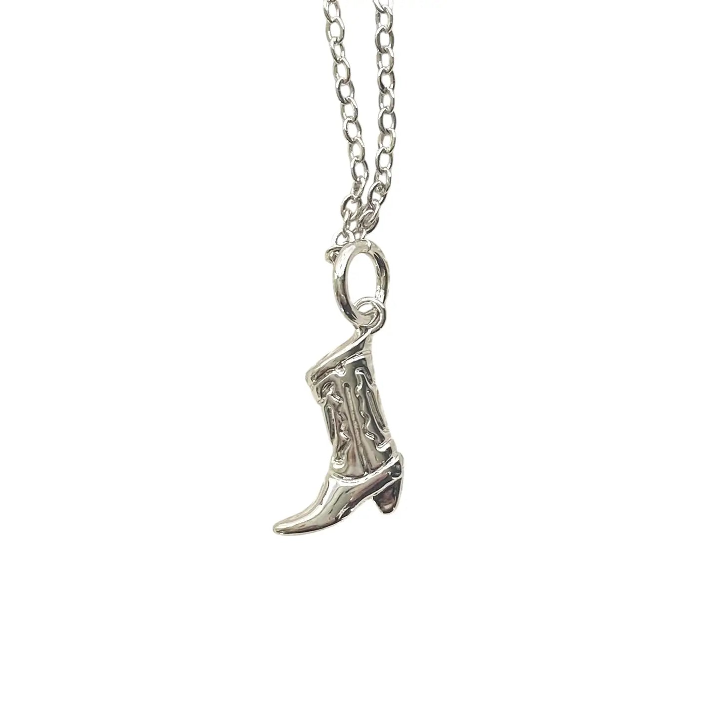 Cowboy Boot Necklace Dainty Jewelry Silver