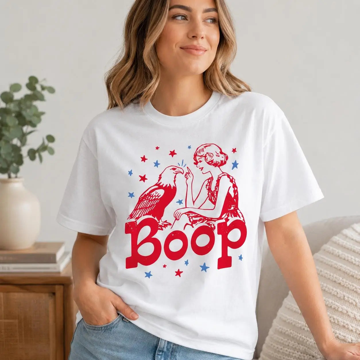 Boop Eagle Patriotic Shirt, Cute America Eagle T-Shirt