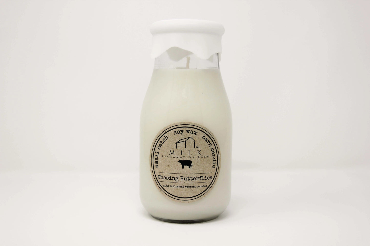 Milk Bottle Candle Chasing Butterflies