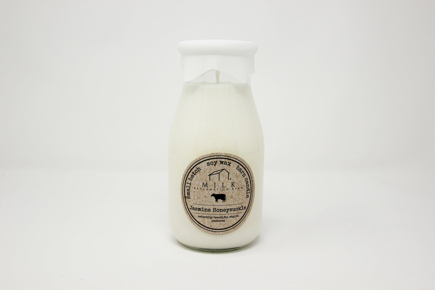Milk Bottle Candle Jasmine Honeysuckle