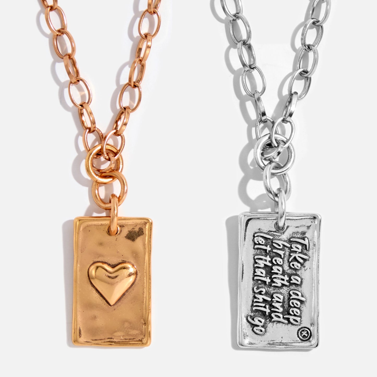 Take A Deep Breath and Let That Shit Go Original Lite Necklace-Gold Smokey Crystal