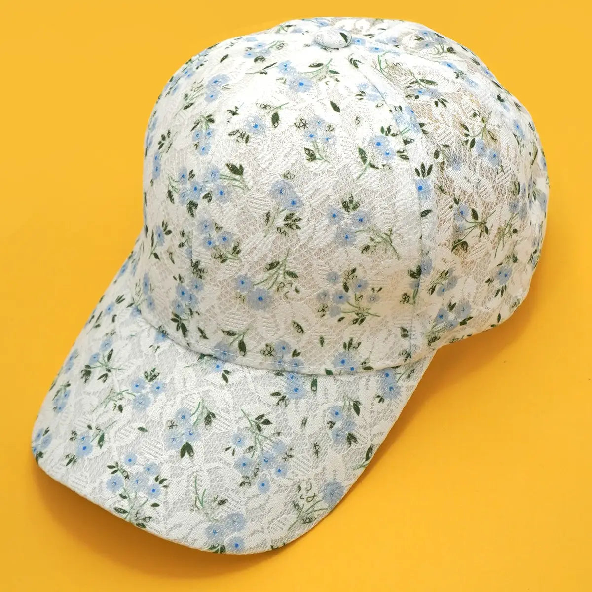 Floral Casual Baseball Cap-Blue or Peach