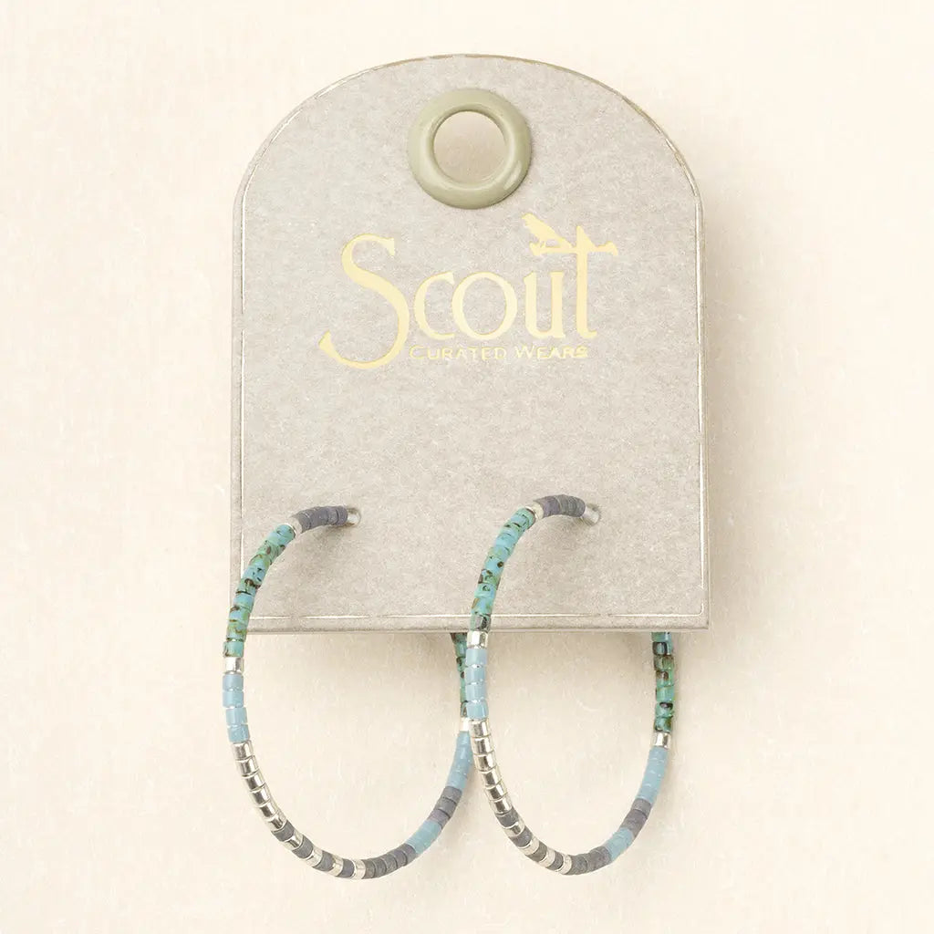 Chromacolor Miyuki Small Hoop - Turquoise Multi/Silver