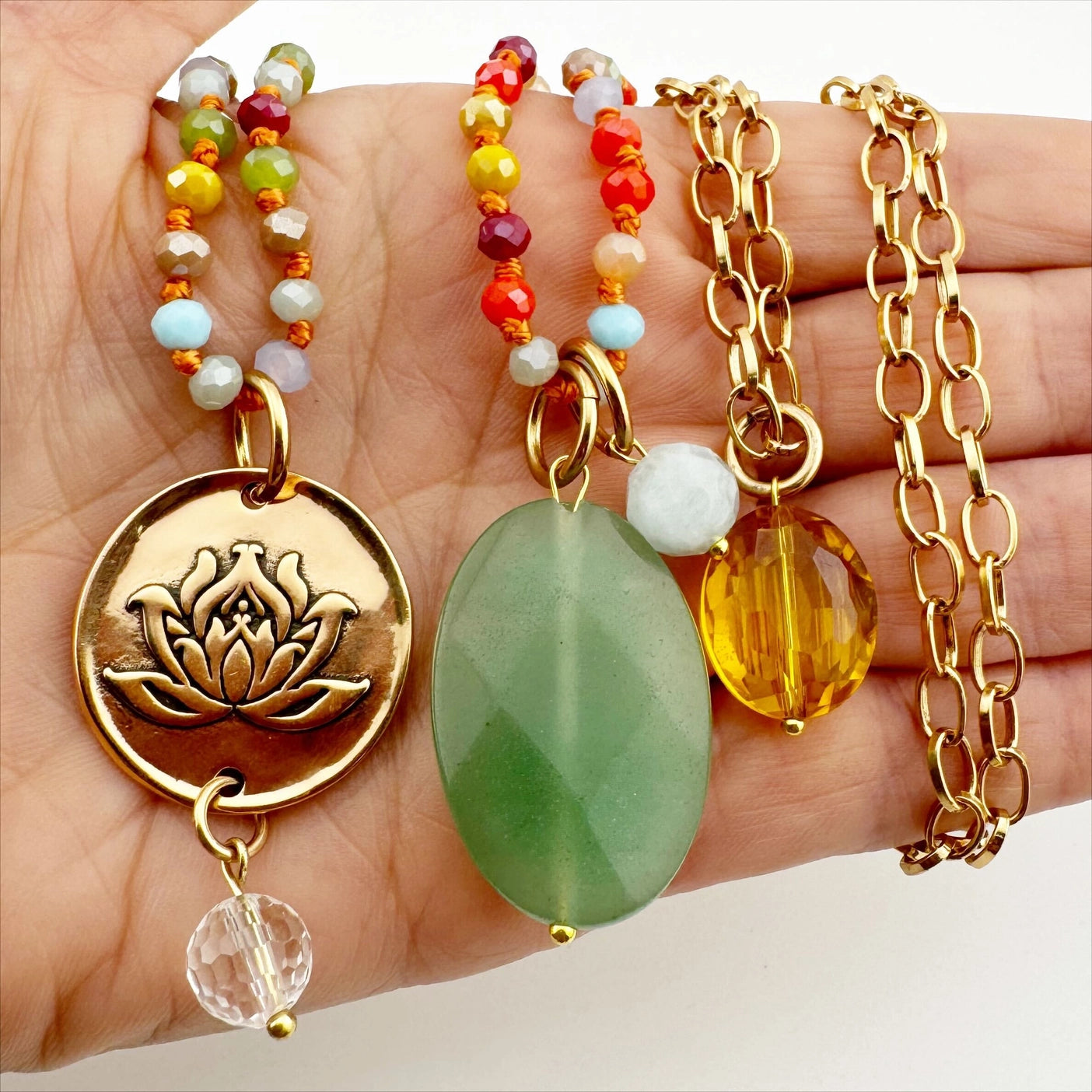"Just Breathe" Layering Bundle Gold/ Multicolor Beads