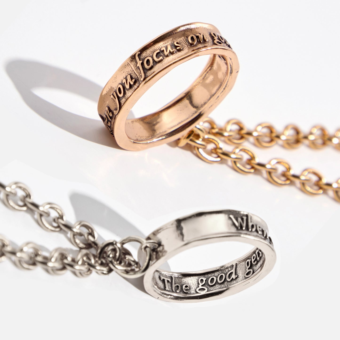 When You Focus On Good the Good Gets Better Ring Essential Necklace-Gold