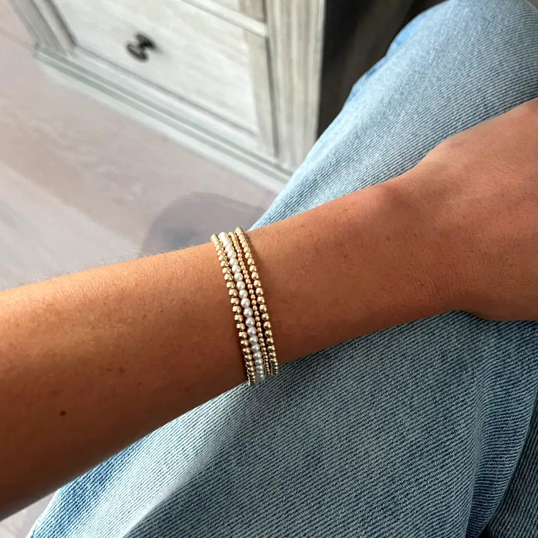 Kylar Mack 6.5" 3mm White Pearl Bracelet