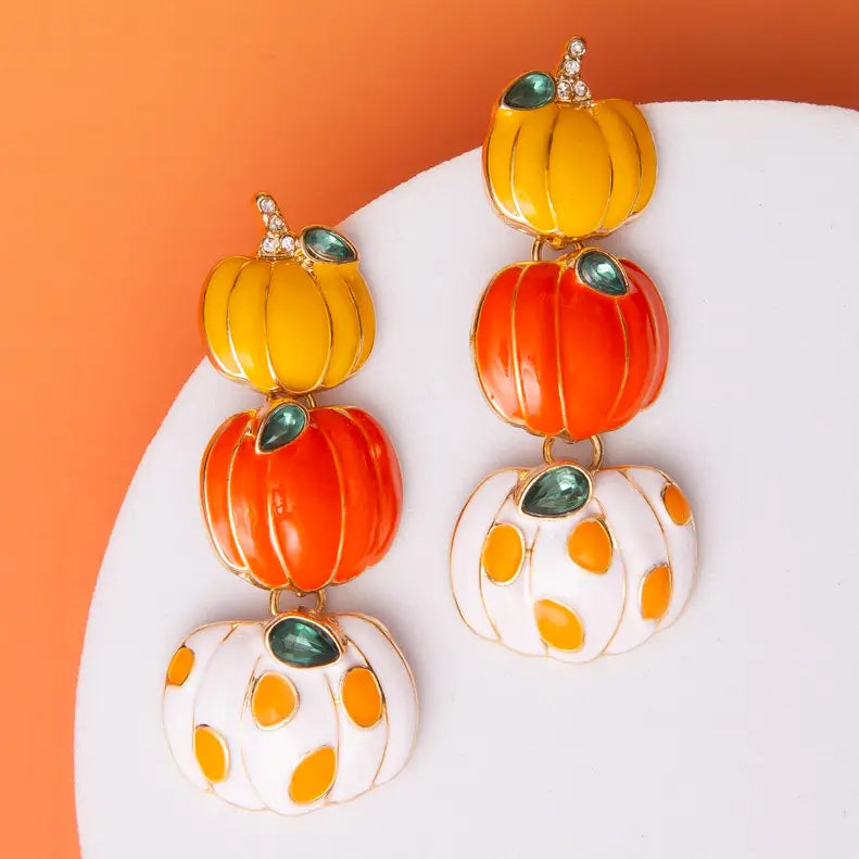 3-Tier Pumpkin Post Earrings