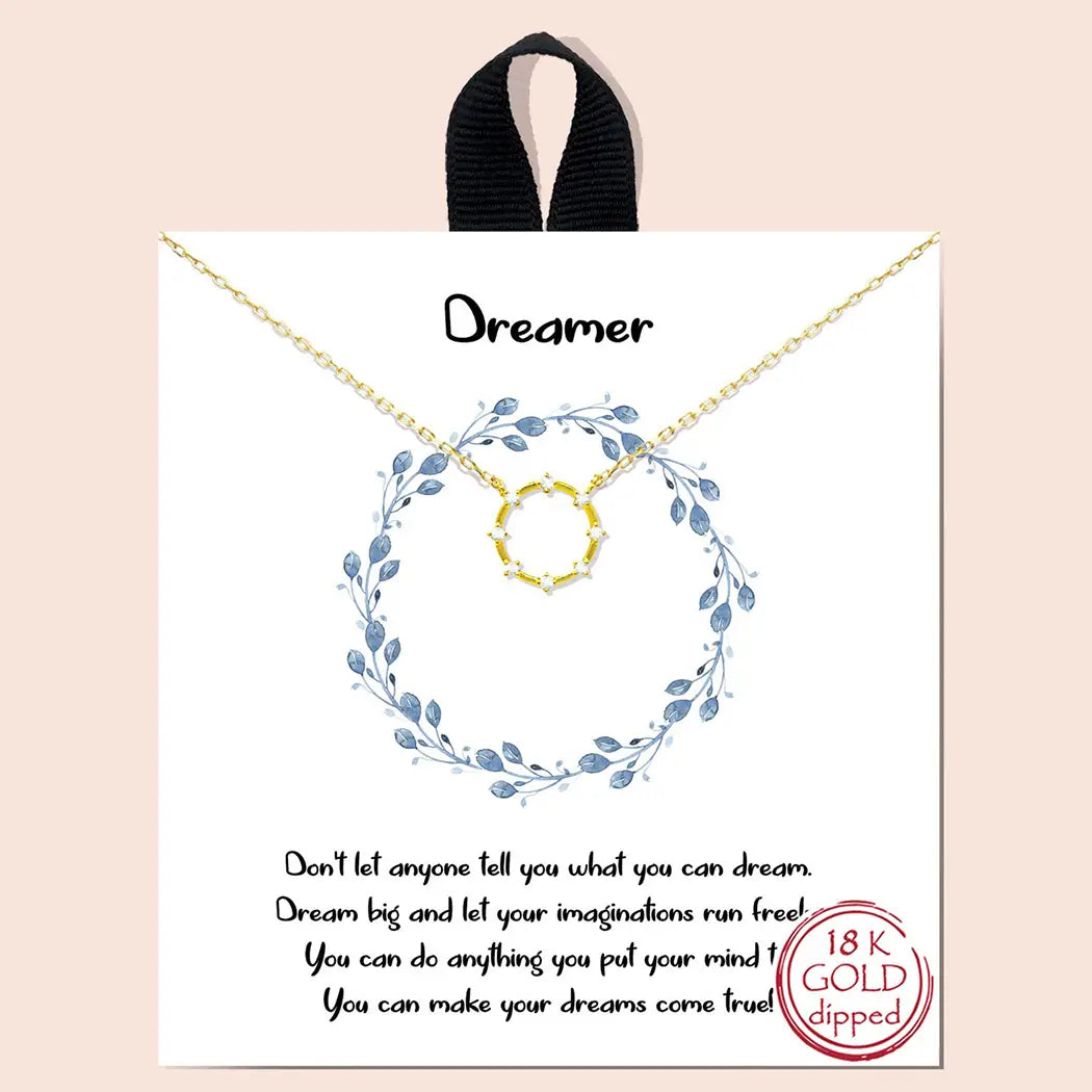 Gold-Dipped Dreamer Charm Necklace