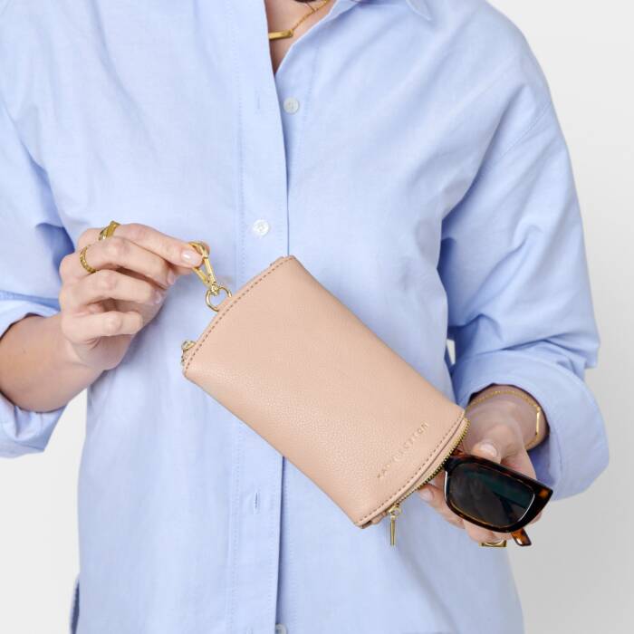 Katie Loxton Clip-On Sunglasses Case-Nude Pink
