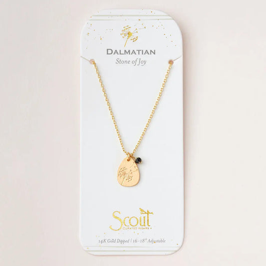 Stone Intention Charm Necklace - Dalmatian/Gold