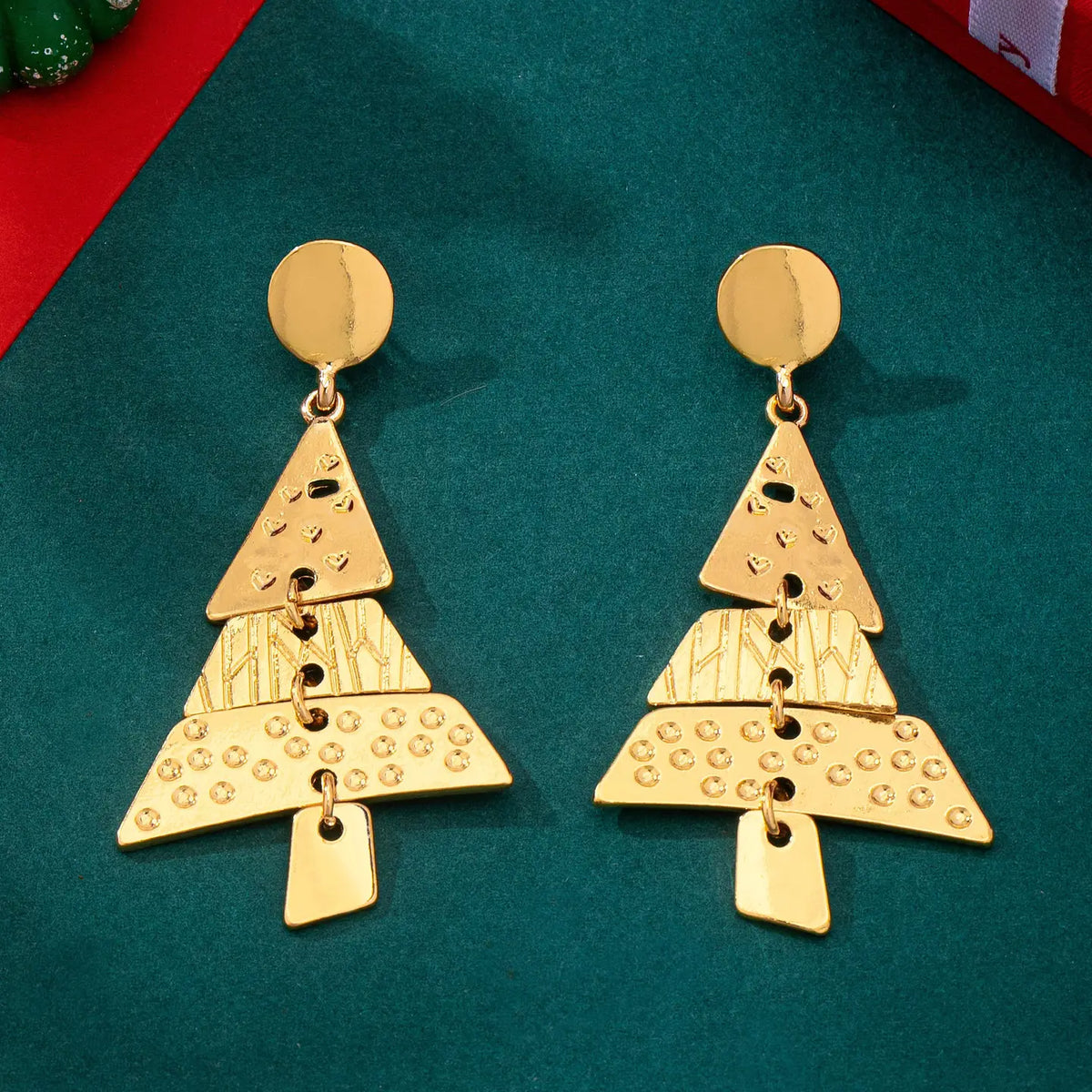 Christmas Tree Geometric Dangle Earrings