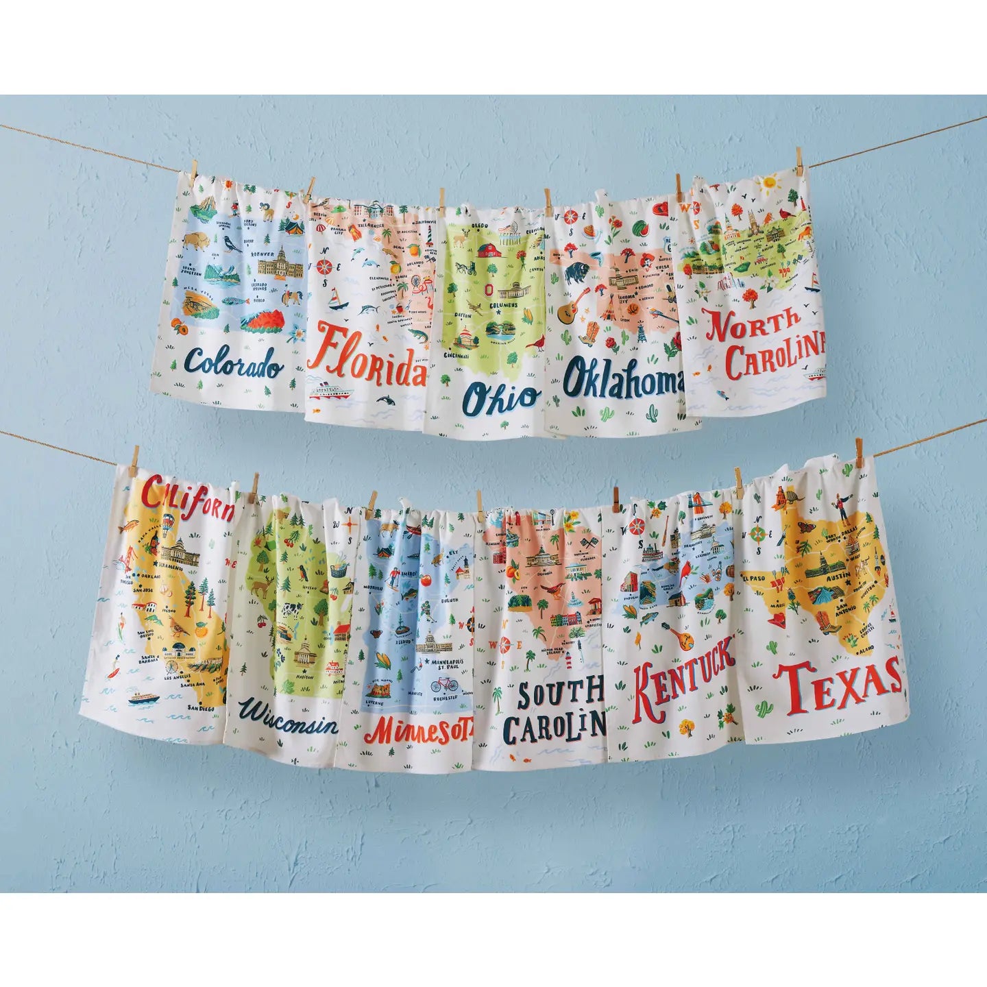 Texas Printed Kitchen Towel - Angela Staehling