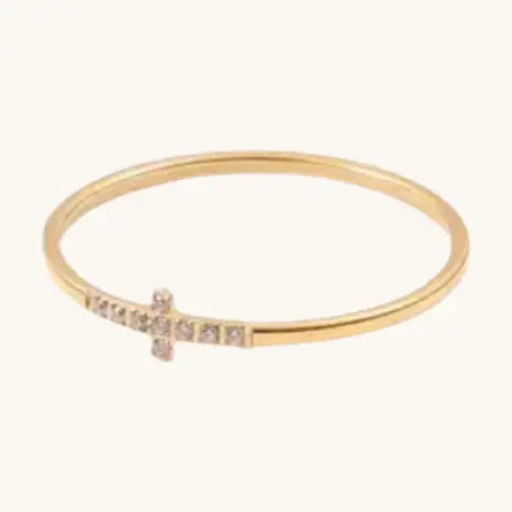 Crystal Cross Ring-Waterproof