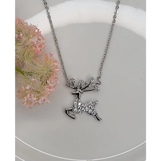 Deer Necklace-Silver