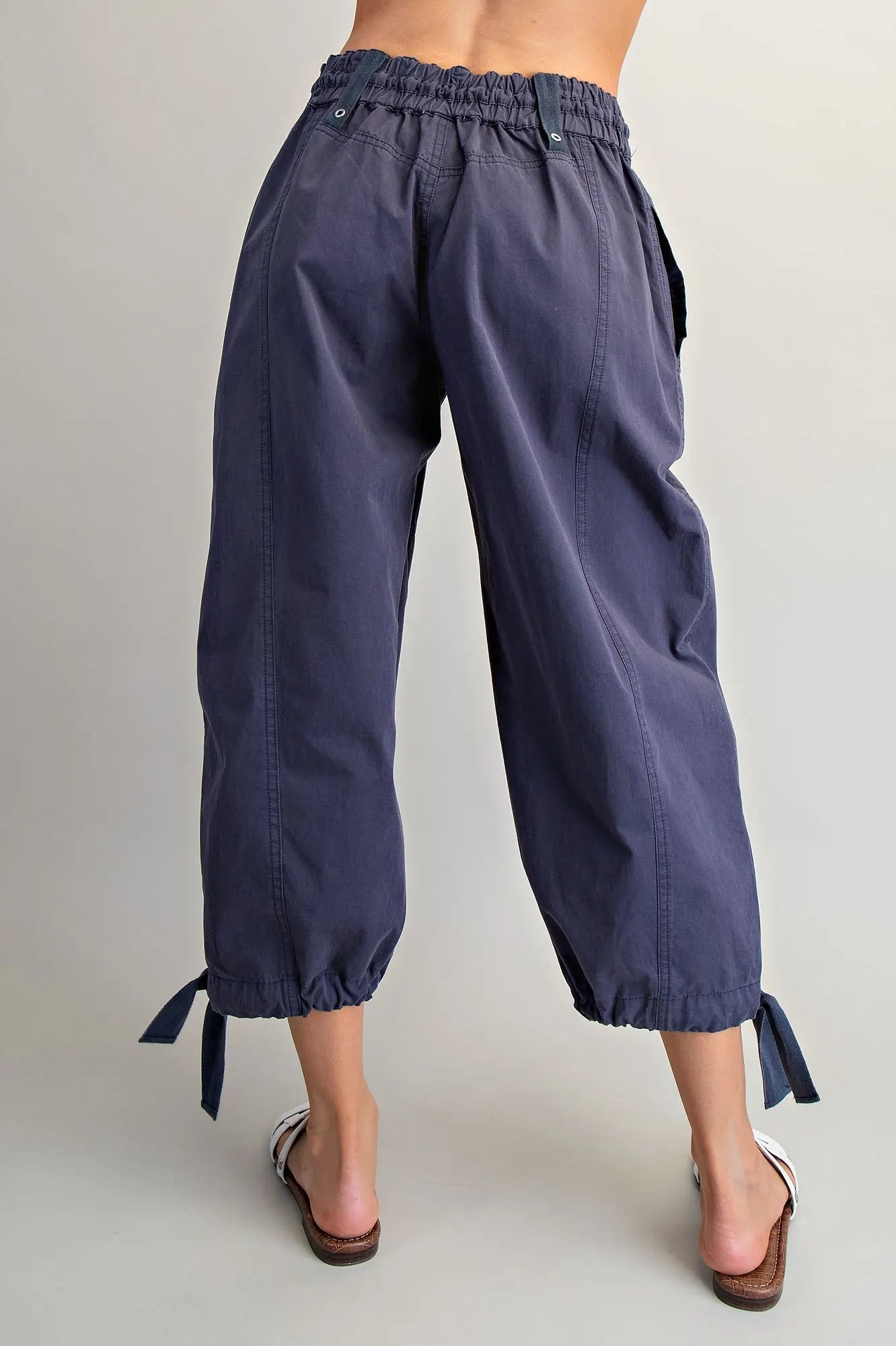 Ashland Mineral Washed Tied Cuff Jogger Pants-Navy
