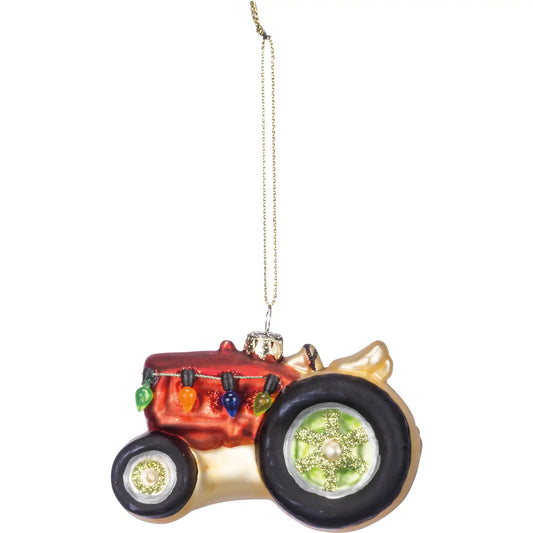 Glass Tractor Ornament