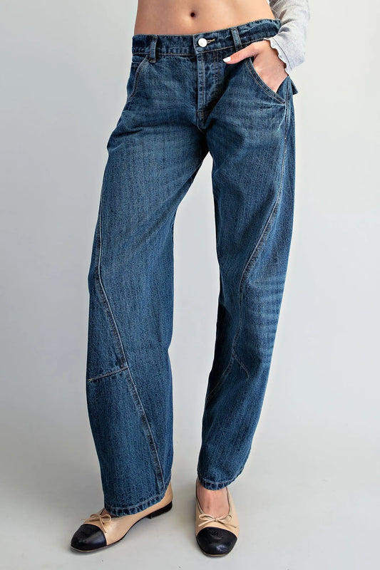 Hilton Curved Seam Barrel Jeans