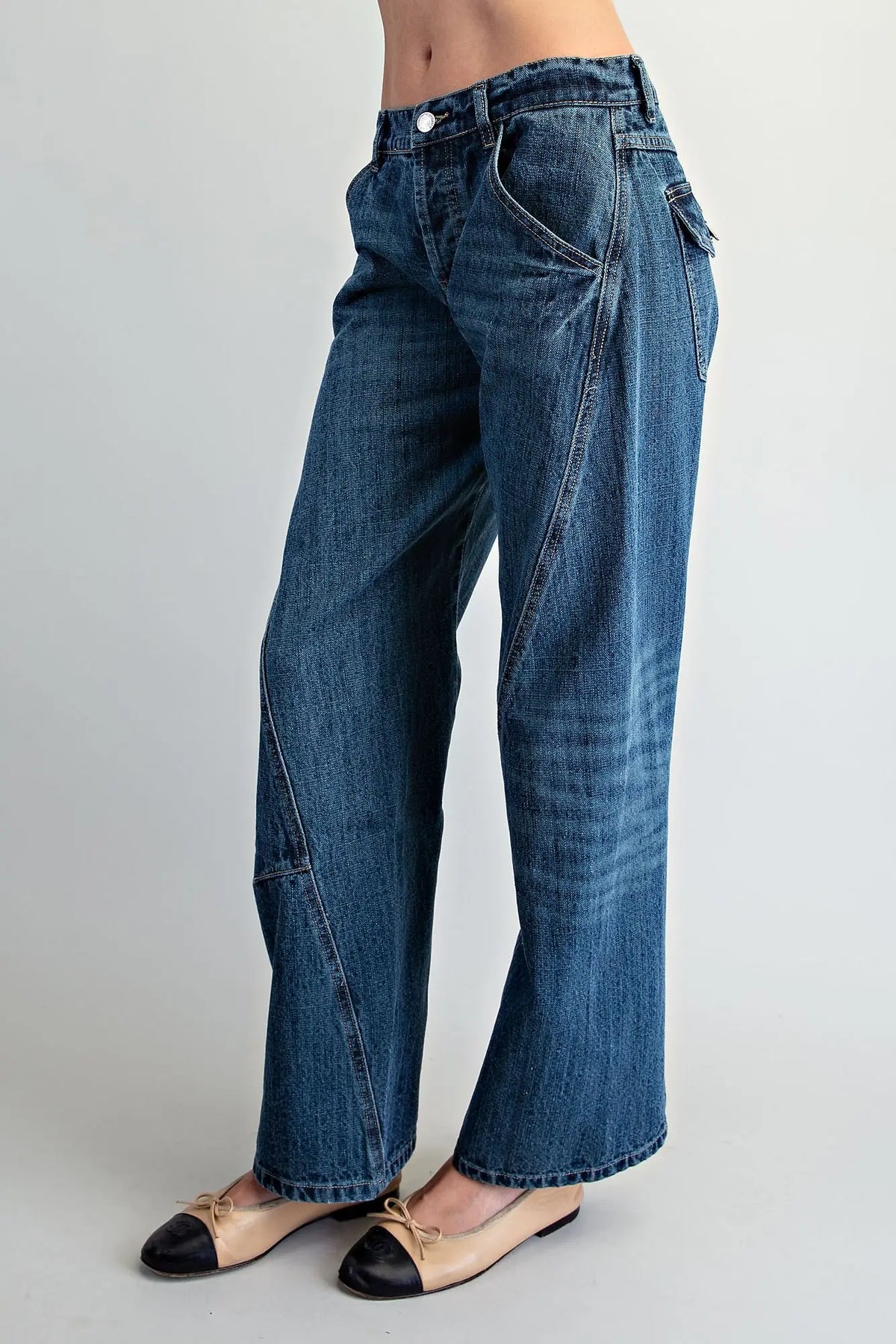 Hilton Curved Seam Barrel Jeans
