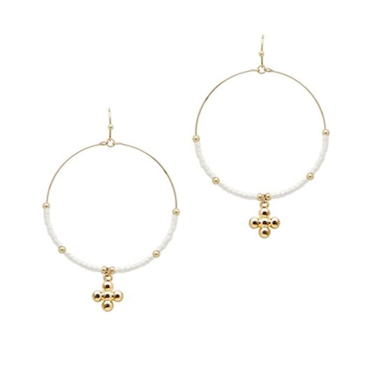 Plaza White Earrings